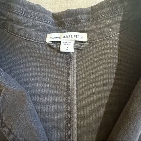 JAMES PERSE Men’s Relaxed Cotton Blazer Charcoal Size 2 Medium - Picture 2 of 5